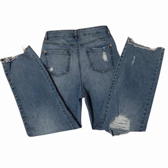 INC International Concepts High Rise Straight Leg Distressed Jeans Size 10 - Picture 6 of 8